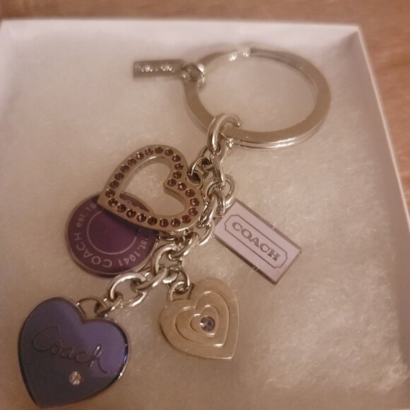 Coach - Purple Hearts Keychain (Brand New)(Gift box included) - Picture 3 of 7